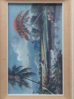 Schilderij van Indonesisch landschap, Ophalen of Verzenden