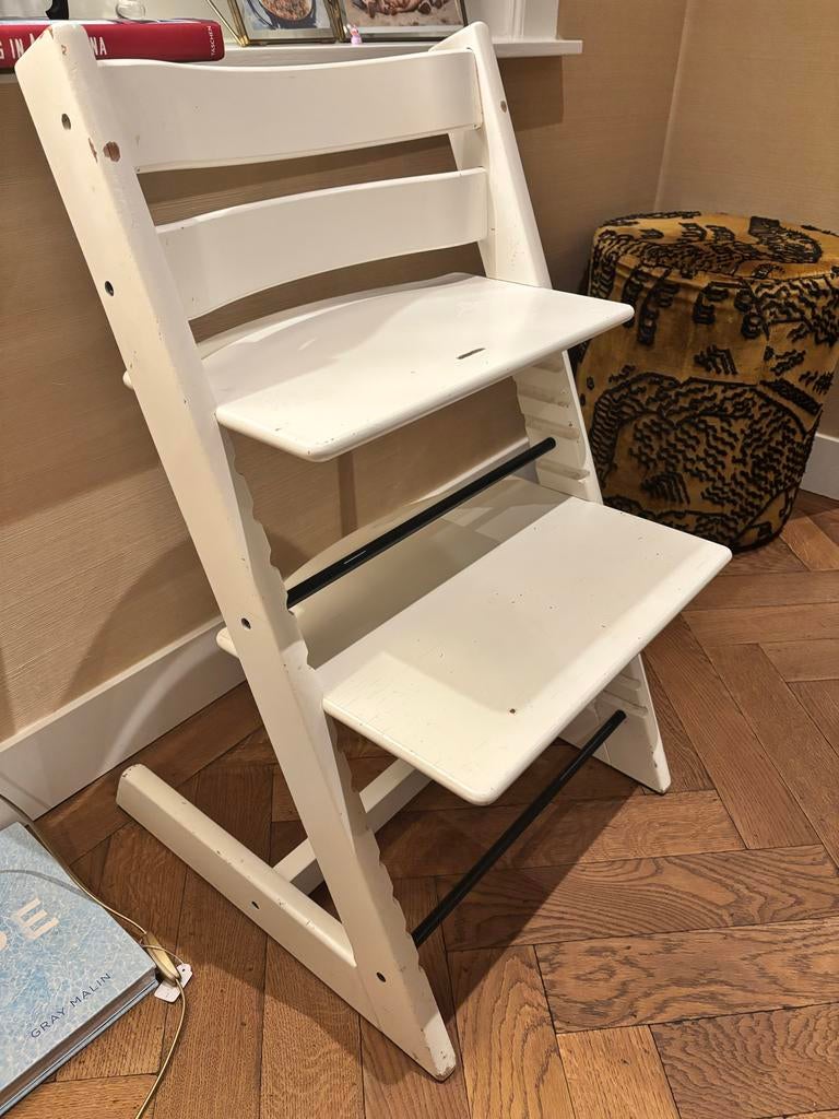 Stokke Tripp Trapp Meegroeistoel - Wit, Ophalen of Verzenden, Gebruikt, Meegroeistoel, Aanschuifbaar