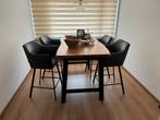 Houten eettafel met 4 stoelen, Gebruikt, 100 tot 150 cm, Eikenhout, Ophalen of Verzenden