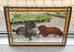 Raamhanger honden glas in lood, Huis en Inrichting, Woonaccessoires | Wanddecoraties, Gebruikt, Ophalen of Verzenden, X, X