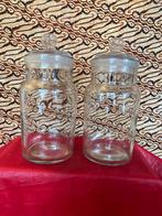 2 IDENTIEKE, PUNTGAVE APOTHEKERSFLESSEN MET GESLEPEN STOP., Antiek en Kunst, Antiek | Glas en Kristal, Ophalen of Verzenden