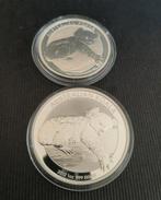 2 Stuks ZILVER 1oz en1/2 oz KOALA 2012., Ophalen of Verzenden, Zilver
