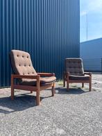 2 x Vintage easy chair fauteuil domino deens teak, Ophalen, Gebruikt, X, X