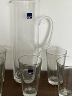 Glas stel. Grote kan met 6 glazen., Verzamelen, Glas en Borrelglaasjes, Ophalen, Zo goed als nieuw, Overige typen
