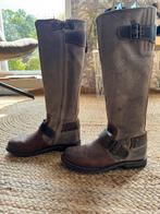 YCNY leren laarzen - stoere look!, Hoge laarzen, Bruin, Ophalen of Verzenden, Zo goed als nieuw