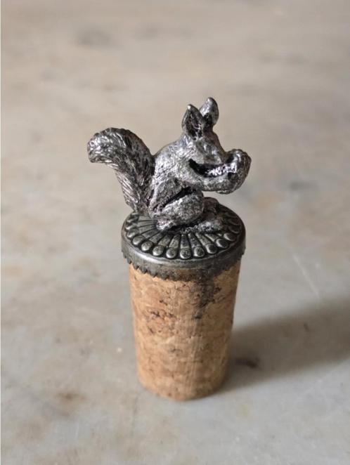 Verzilverde flessenstop eekhoorn, Antiek en Kunst, Antiek | Goud en Zilver, Ophalen of Verzenden