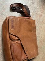 Leren Hil Barry schoudertas, Overige merken, Bruin, Ophalen of Verzenden, Zo goed als nieuw