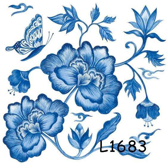Servetten decoupage/bullet journal– delfts blauw L1683 30ct, Hobby en Vrije tijd, Knutselen, Nieuw, Materiaal, Verzenden