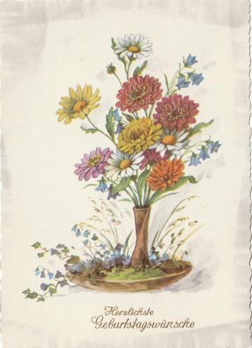 BLOEM BLOEMEN JAREN 60 ZEER MOOIE OUDE KAART KJ41 beschikbaar voor biedingen