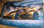 Gouden Raceauto Foto Behang - 148x219,5 cm, Ophalen, Gebruikt, 125 cm of meer, Print