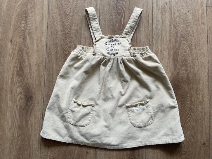 Beige corduroy overgooier jurk maat 86 Inscene, Kinderen en Baby's, Babykleding | Maat 86, Zo goed als nieuw, Meisje, Jurkje of Rokje