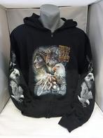 Zwart printvest, born to bee free, wolf ,indiaan ,adelaar, Kleding | Heren, Truien en Vesten, Ophalen of Verzenden, Nieuw, Overige maten