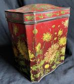 Mooi groot oud antiek vintage blik, chrysanten, bloemen, Ophalen of Verzenden, Gebruikt, Overige, Overige merken