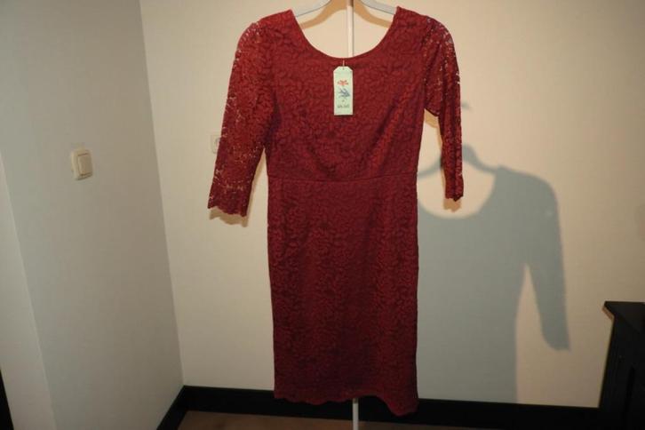 King Louie jurk bordeaux wijn rood van kant Nieuw met kaart, Kleding | Dames, Jurken, Nieuw, Maat 36 (S), Rood, Verzenden