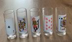 Hoge glaasjes met kaartspel afbeeldingen joker ea, Verzamelen, Glas en Borrelglaasjes, Ophalen of Verzenden, Zo goed als nieuw
