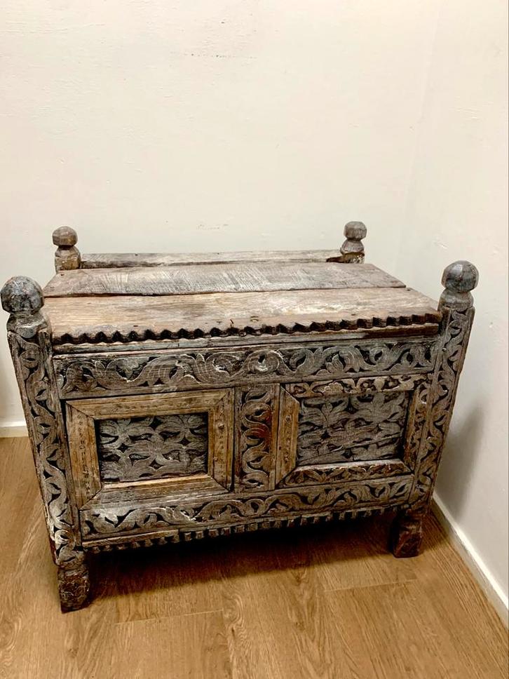 Antiek houten kastje dekenkist bruidskist, Antiek en Kunst, Antiek | Meubels | Kasten, Ophalen of Verzenden