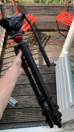 Manfrotto 756XB Statief/Tripod+MVH500AH Fluid Video Head, Ophalen, Refurbished, Driepoot