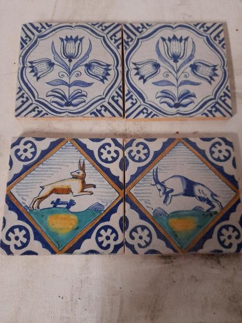 Diverse antieke Delftse tegels. 13x13cm, Antiek en Kunst, Antiek | Wandborden en Tegels, Ophalen