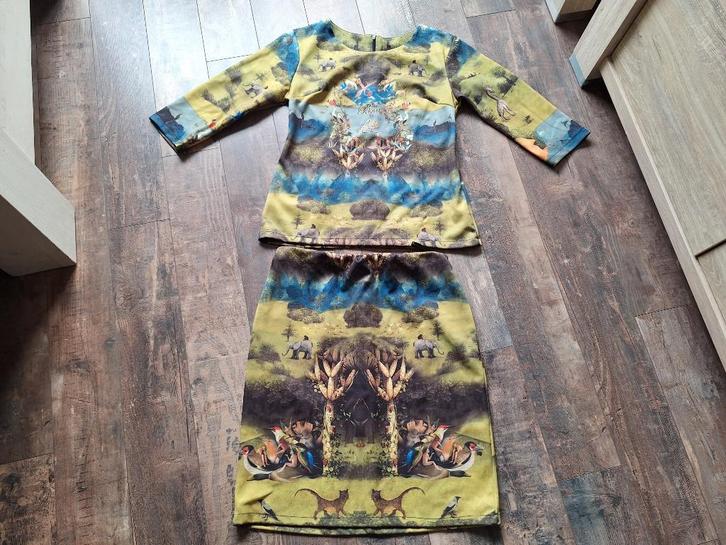 Addy van den Krommenacker (Bosch) rok en trui, maat L., Kleding | Dames, Rokken, Zo goed als nieuw, Maat 42/44 (L), Groen, Boven de knie