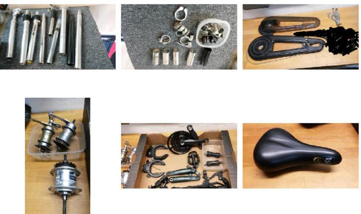 Partij gebruikte fietsonderdelen, Fietsen en Brommers, Fietsonderdelen, Gebruikt, Algemeen, Overige typen, Ophalen of Verzenden