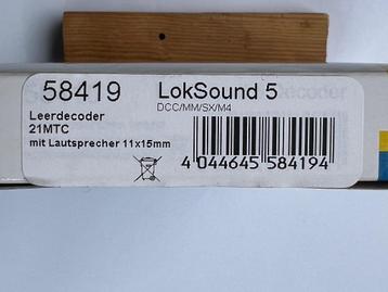 ESU 58419 LokSound 5 Decoder, DCC/MM/SX/M4, 21 MTC beschikbaar voor biedingen