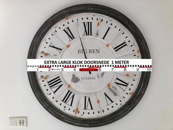 Wandklok klok industrieel design vintage uurwerk ø 1 meter! beschikbaar voor biedingen