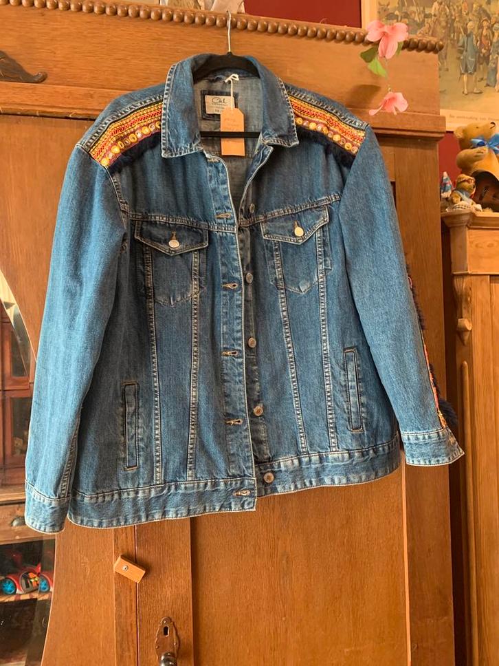 Prachtig Hippie vintage jasje maat XL (46), Kleding | Dames, Grote Maten, Zo goed als nieuw, Jasje of Colbert, Blauw, Ophalen of Verzenden