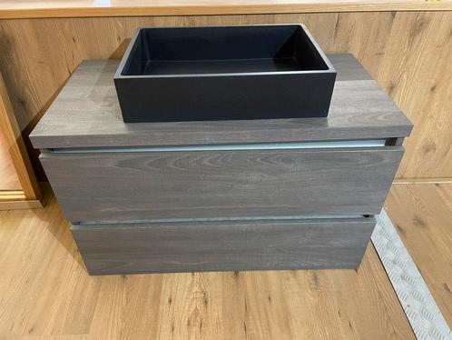 Ink topdeck45 badmeubel met quartz zwarte waskom, Huis en Inrichting, Badkamer | Badkamermeubels, Nieuw, Wastafelkast, Minder dan 100 cm