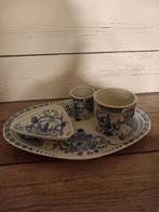 Theeservies in Delfts blauw door Petrus Regout, Maastricht., Antiek en Kunst, Ophalen of Verzenden