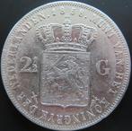 2,5 Gulden 1858, Koning Willem III, Verzenden, Zilver, Losse munt