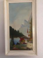 Klassiek Schilderij Landschap Gesigneerd Jino Echt Geschilde, Ophalen of Verzenden