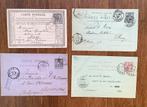 FRANKRIJK 4 GELOPEN BRIEFKAARTEN 1877-1903 /F21, Ophalen of Verzenden