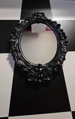 Zwarte barok brocante gothic spiegel ornament engel, Ophalen, Ovaal, Minder dan 50 cm, Minder dan 100 cm