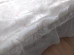 Brocante bedsprei sprei wit met licht roze rozen 2 persoons, Ophalen of Verzenden