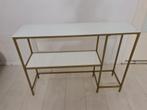 Sidetable/wandtafel wit/goud, Overige materialen, Ophalen of Verzenden, Zo goed als nieuw, 25 tot 50 cm