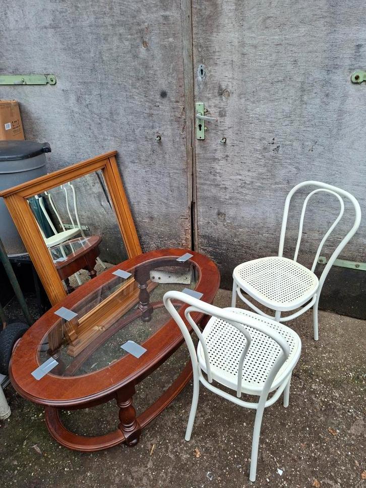 Salontafel, stoeltjes en spiegel set, Huis en Inrichting, Tafels | Salontafels, Ophalen of Verzenden
