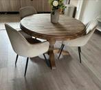 Eiken Bolpoot Tafel - 110cm, Huis en Inrichting, Gebruikt, 100 tot 150 cm, Ophalen of Verzenden, Vier personen