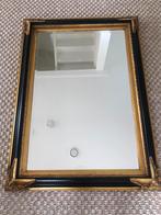 Spiegel facet geslepen zwart/goud 110 x 80 cm, Antiek en Kunst, Antiek | Spiegels, 50 tot 100 cm, 100 tot 150 cm, Rechthoekig