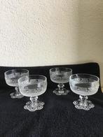 4 vintage ijscoupes Masserini model Barocco Italy, Antiek en Kunst, Antiek | Glas en Kristal, Ophalen of Verzenden