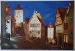 Klassiek Schilderij van de Oude Stad Rothenburg - Acrylverf, Antiek en Kunst, Ophalen of Verzenden