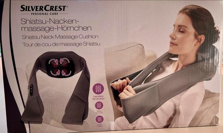 Shiatsu nekmassagekussen SilverCrest – voor nek & schouders, Sport en Fitness, Massageproducten, Zo goed als nieuw, Massagestoel of Kussen