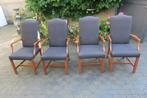 4 kersenhouten stoelen met armleuning zitten heerlijk, Ophalen, Hout, Gebruikt, Bruin