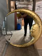 Maanvormige Spiegel met Gezicht, Huis en Inrichting, Ophalen, Gebruikt, 100 tot 150 cm, Overige vormen