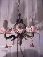 italiaans wandlampje, roosjes, porcelijn, kroonluchtertje, Antiek en Kunst, Antiek | Lampen, Ophalen of Verzenden