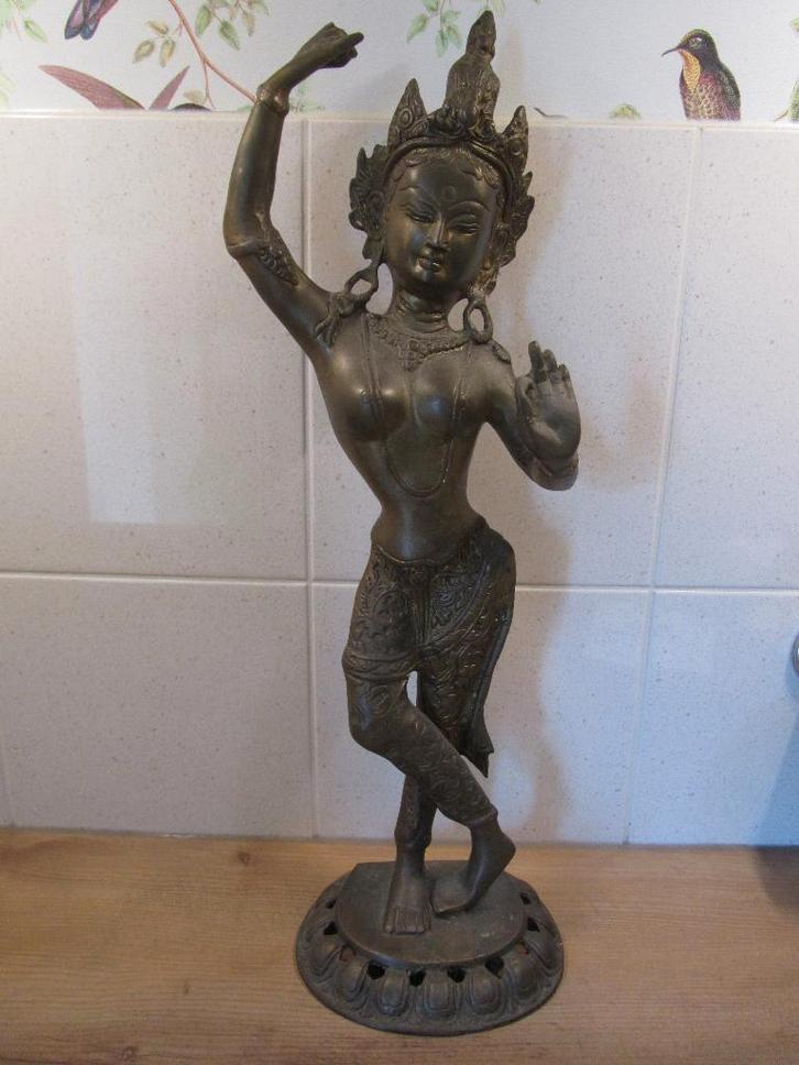 Boeddha Tara staand 47,5 cm, Antiek en Kunst, Antiek | Koper en Brons, Brons, Ophalen of Verzenden