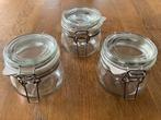 3 Weckpotten, Ophalen of Verzenden, Gebruikt, Glas, Pot, Bus of Blik