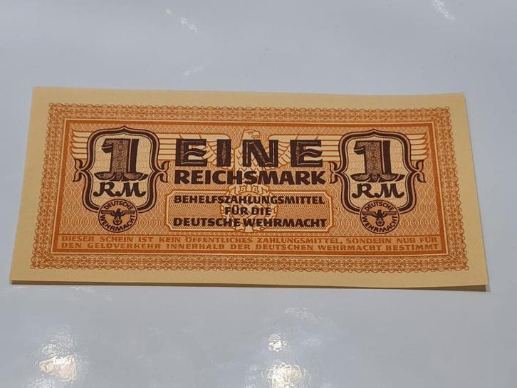 Biljet 1 Reichsmark Duitse Wehrmacht WO2, Verzamelen, Militaria | Tweede Wereldoorlog, Duitsland, Ophalen of Verzenden