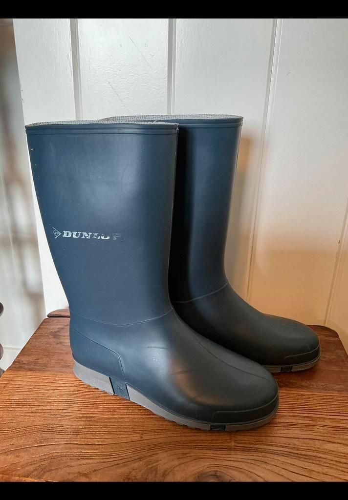 Donkerblauwe kaplaarzen, regenlaarzen mt 33. Dunlop laarzen., Tuin en Terras, Werkkleding, Zo goed als nieuw, Ophalen of Verzenden
