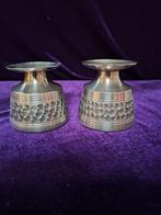 Vintage Perletinn Kandelaars Oslo Metall Noorwegen, Antiek en Kunst, Ophalen of Verzenden