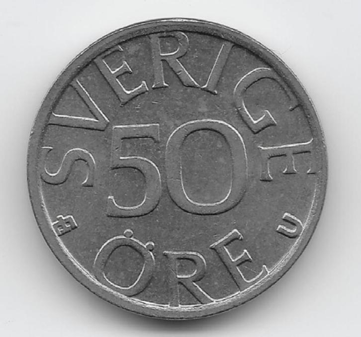 Zweden 50 öre 1977  KM# 855, Postzegels en Munten, Munten | Europa | Niet-Euromunten, Losse munt, Overige landen, Verzenden